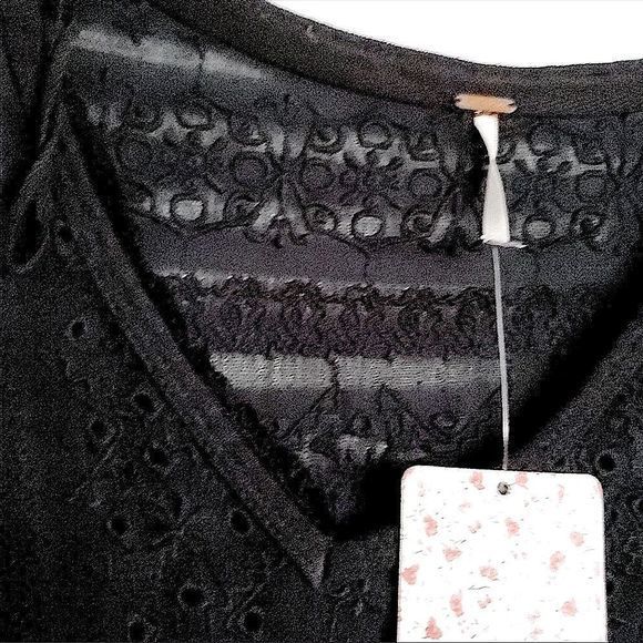 NEW Oversized Free PeopleBlackParisian Nights Blouse SZ XS (fits to M) NWT - Picture 4 of 12